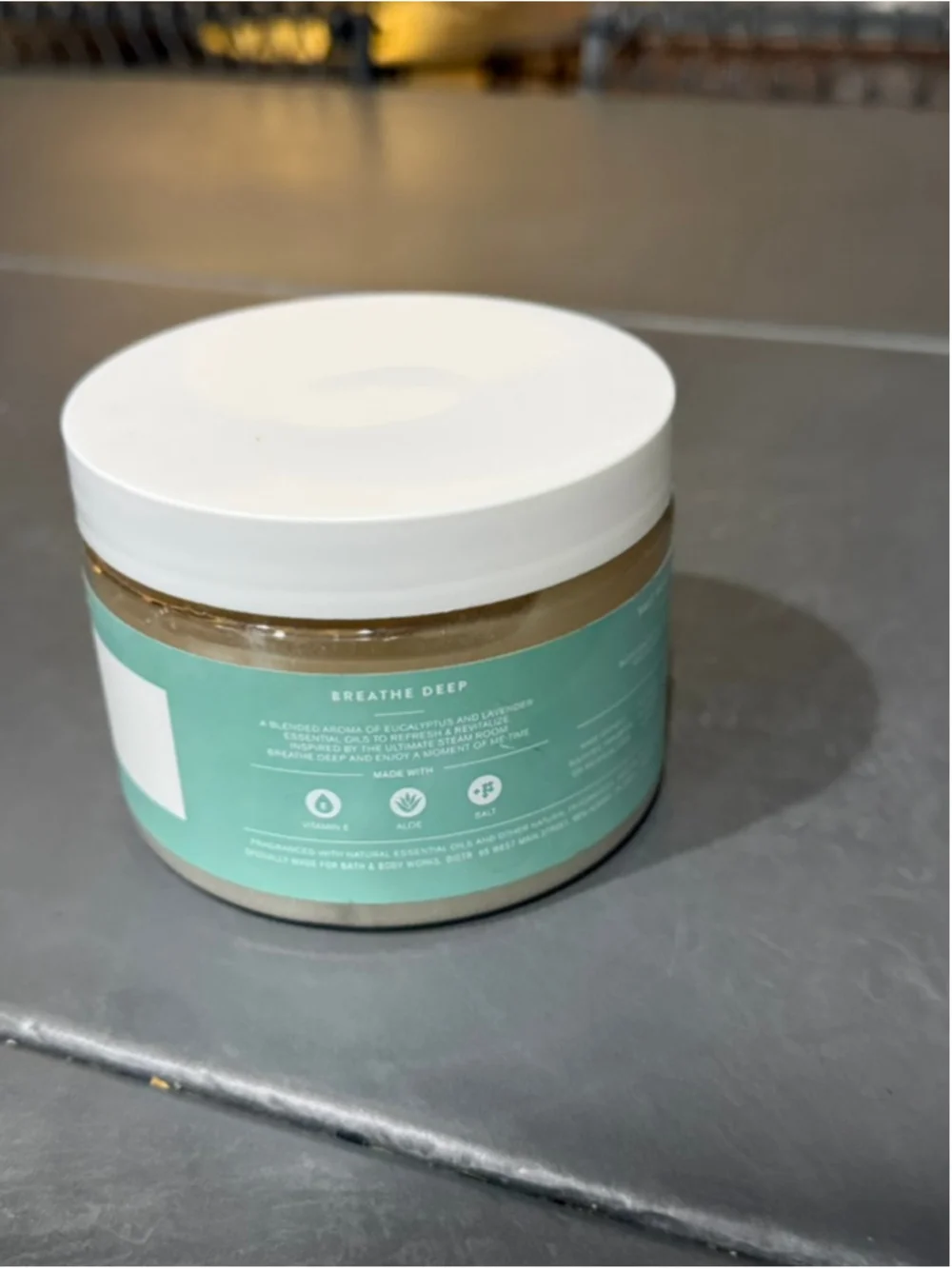 Aroma Breathe Deep Eucalyptus Lavender Salt Body Scrub 17 oz Vitamin E Sealed